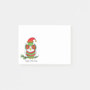 Owl Funny Weihnachten Niedlicher Urlaub Post-it Klebezettel