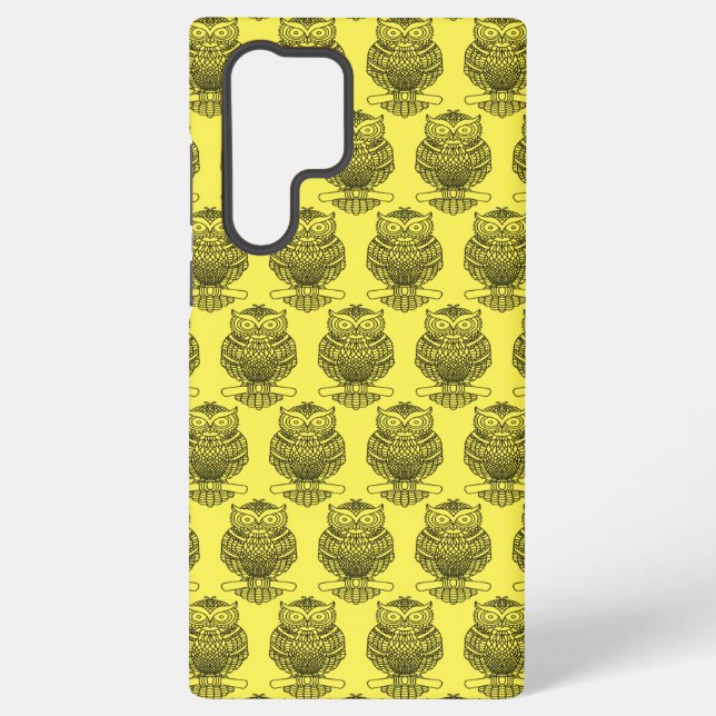 Owl (gelb) - Samsung (S22 Ultra) Case Samsung Galaxy Hülle (Rückseite)