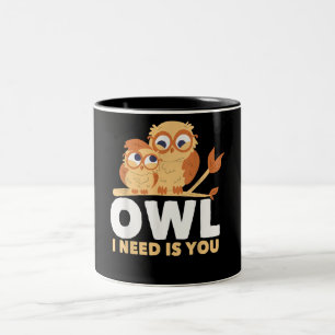 Owl Gift   Große Niedliche Vogelliebhaber Zweifarbige Tasse