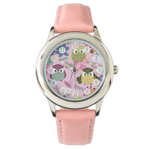 Owl Girl Pink Watch Armbanduhr