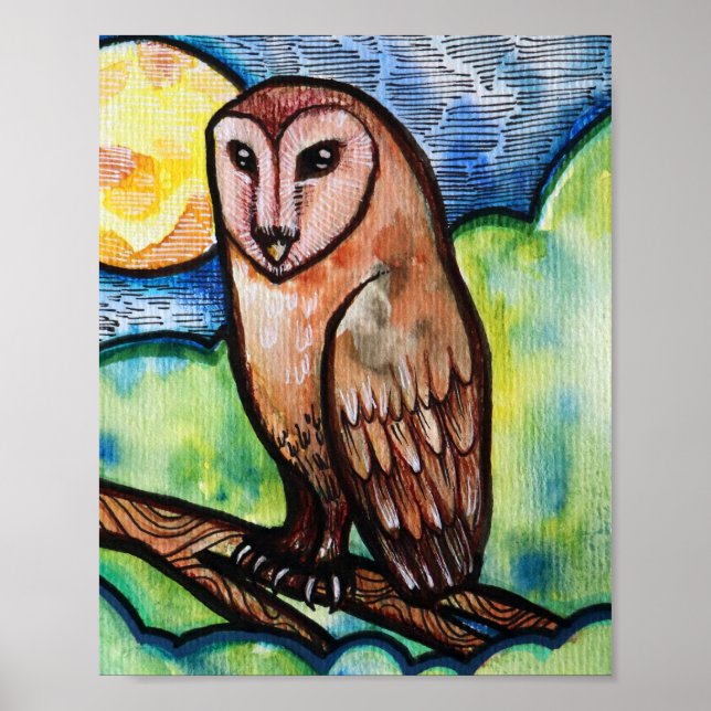 Owl Golden Moon Poster (Vorne)