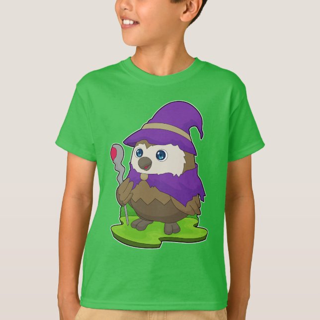 Owl Halloween Hexe T-Shirt (Vorderseite)