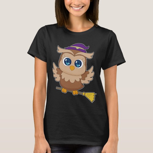 Owl Halloween Witch T-Shirt (Vorderseite)