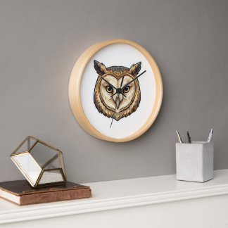 Owl head designed wall watch uhr