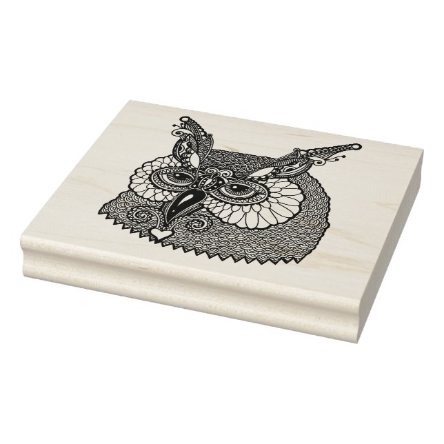 Owl Head Zendoodle Gummistempel (Stempel)
