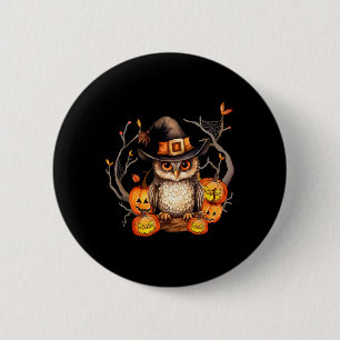 Owl Hexenhut Pumpkin Spookuy Halloween Kinder Männ Button