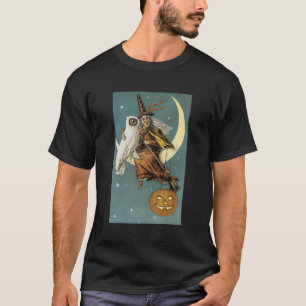 Owl Hexenkürbis Black Cat Kitty Halloween T-Shirt