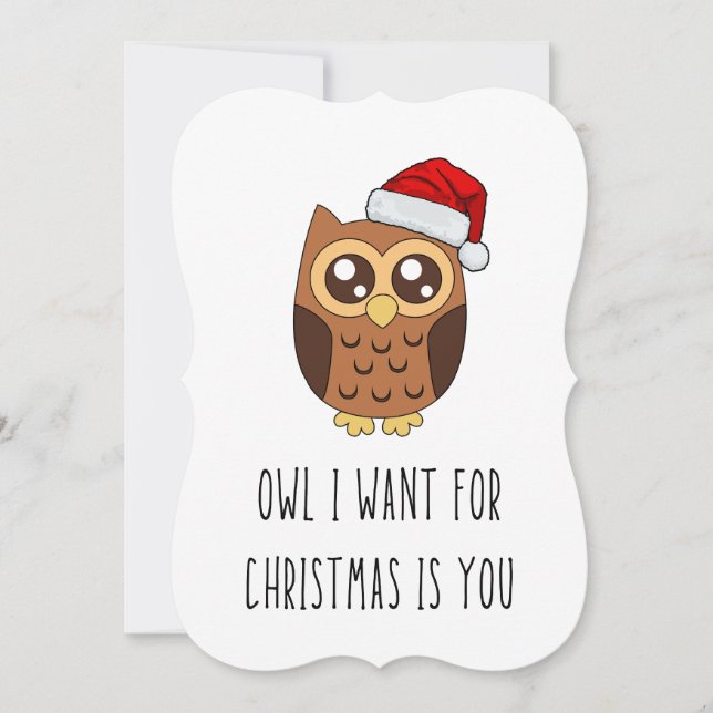 Owl ich zu Weihnachten Gewollt ist Sie - Niedliche (Vorderseite)