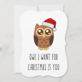 Owl ich zu Weihnachten Gewollt ist Sie - Niedliche Einladung