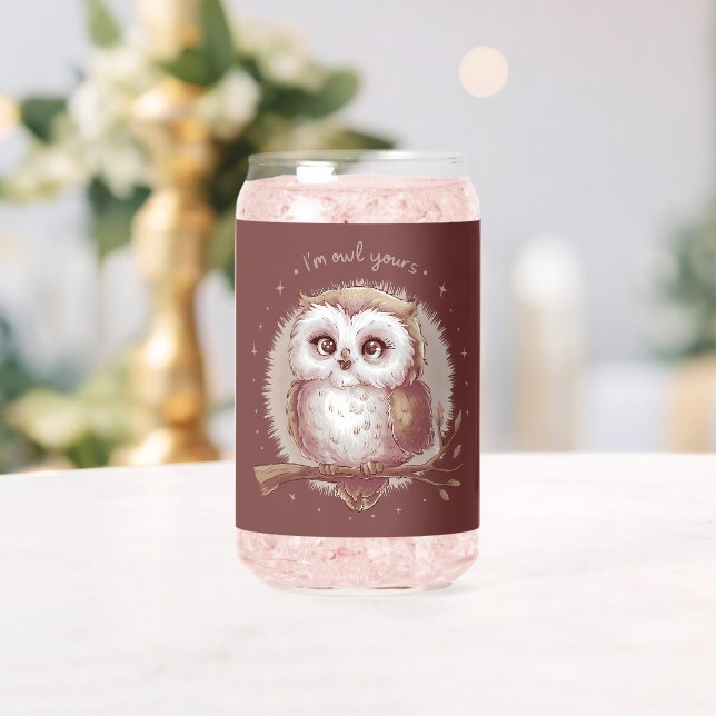 Owl Illustration Niedlich Whimsical Cotattecore Dosenglas (Insitu (Hochzeit))