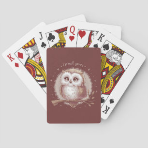 Owl Illustration Niedlich Whimsical Cotattecore Spielkarten