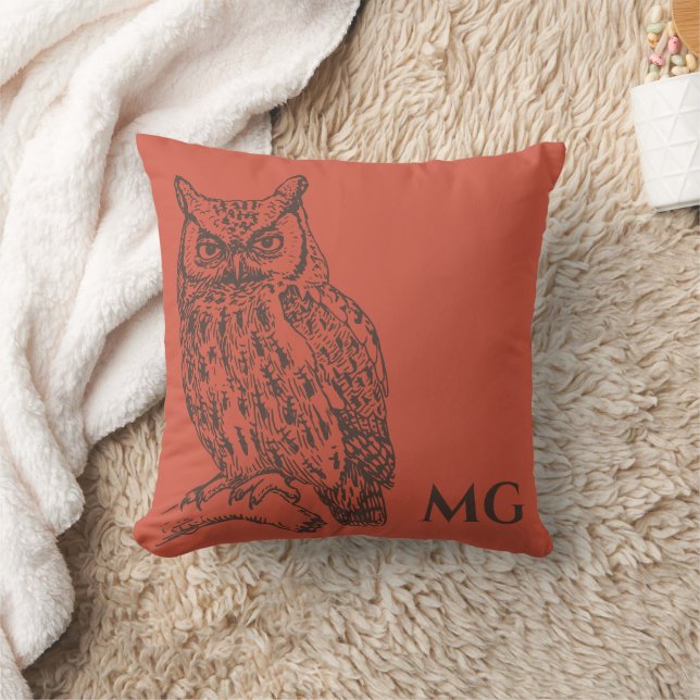 Owl Illustration Throw Kissen (Decke)