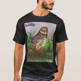 Owl in nature watercolor wallpaper decor art T-Shirt