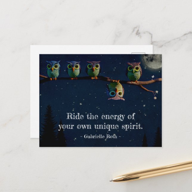 Owl ist anders als ein einzigartiges Angebot Postkarte (Vorderseite/Rückseite Beispiel)