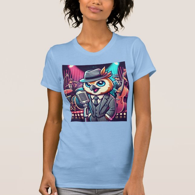 Owl Jolson - Neon Jazz Club Singer T-Shirt (Vorderseite)