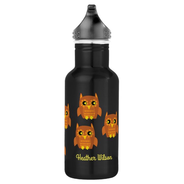 Owl Kids Bird Water Flasche mit Namen Edelstahlflasche (Rechts)