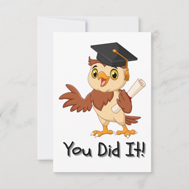 Owl Kindergarten Abschluss Glückwunschkarte Karte (Vorderseite)