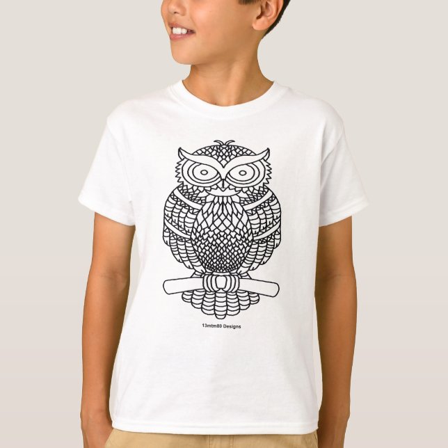 Owl (klassisch) - Boy's Basic T - Shirt (Vorderseite)