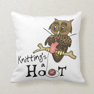 Owl Knittern Kissen