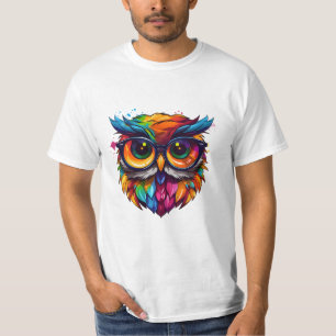 Owl Librarian : Graffiti T-shirt coloré Art