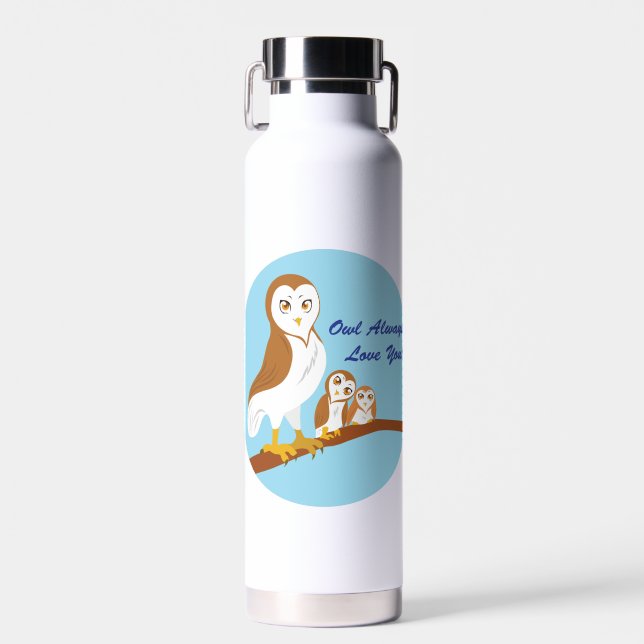 Owl Liebe dich immer! Trinkflasche (Vorne)