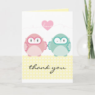 OWL LIEBE: Weichtes Mädchen + Junge Dankeskarte