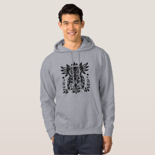 Owl Liebhaber Rustikales Wald Schwarz-weiß Bohemis Hoodie