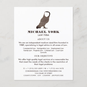 Owl Logo, Legal Services Advertising Flyer