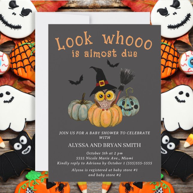 Owl Look Whooo fast gerade wegen Halloween Babydus Einladung (Von Creator hochgeladen)