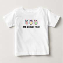Owl macht Großes Niedlicher Pastel-T - Shirt