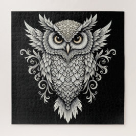 Owl Mandala Puzzle - Detaillierte Vogelkunst