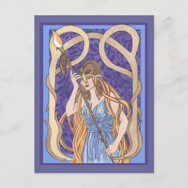 Owl Mit Augen Athena 3 Postkarte (Vorderseite)