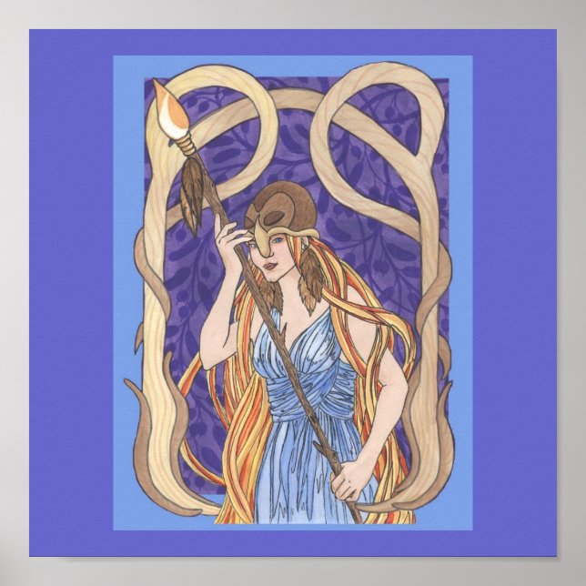 Owl Mit Augen Athena Poster (Vorne)