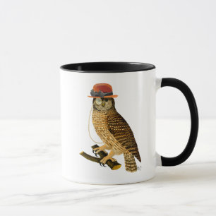 Owl mit Steampunk Style Bowler Hat Tasse
