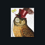 Owl mit Top-Hut Leinwanddruck<br><div class="desc">Haustiere</div>