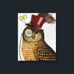 Owl mit Top-Hut Leinwanddruck<br><div class="desc">Haustiere</div>