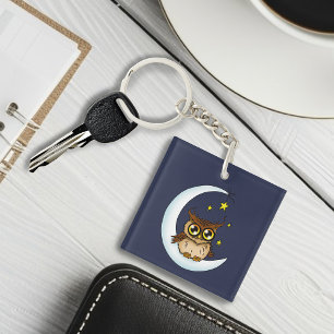 Owl Moon Blue Cute Stars