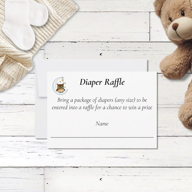 Owl Moon Blue Niedlich Stars KinderduscheWindelwin RSVP Karte (Von Creator hochgeladen)