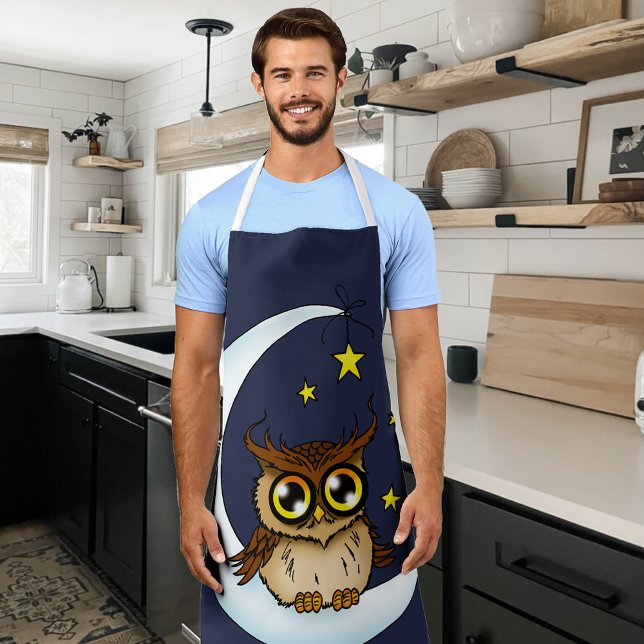Owl Moon Blue Niedlich Stars Schürze (Von Creator hochgeladen)