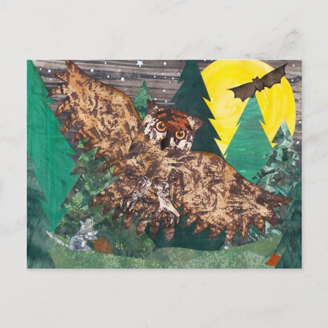 Owl Moon Night Songs Postkarte (Vorderseite)