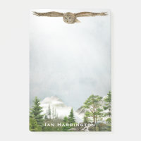 Owl Mountain Landscape Nature Lover Monogram Name