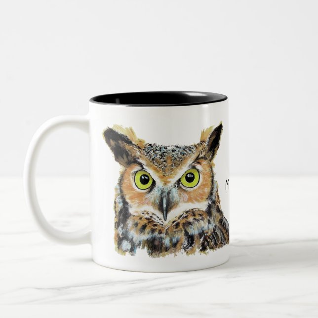 Owl mug design zweifarbige tasse (Links)