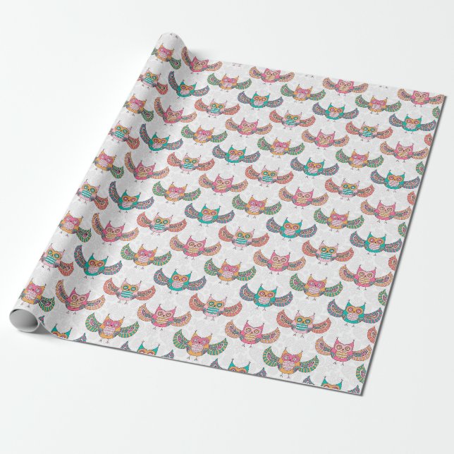 Owl Muster Geschenkpapier (Ungerollt)