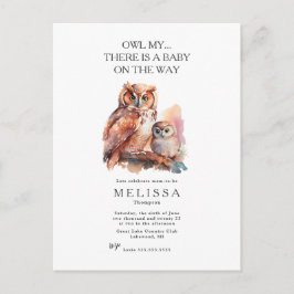 Owl My ... Niedlich Baby Showeinladung Postkarte