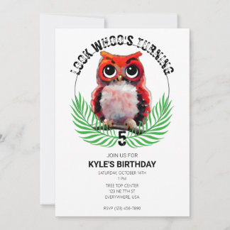 Owl Night Long Birday Party Einladung