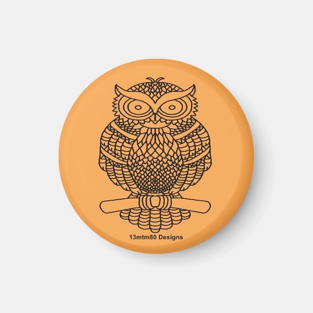 Owl (orange) - Magnet (Vorne)
