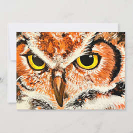 Owl Painting Print Feiertagskarte