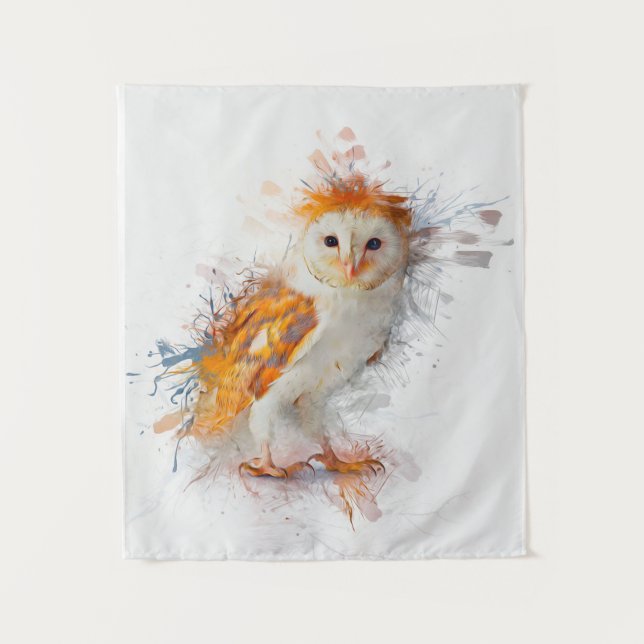 Owl Painting Wandteppich (Vorderseite)
