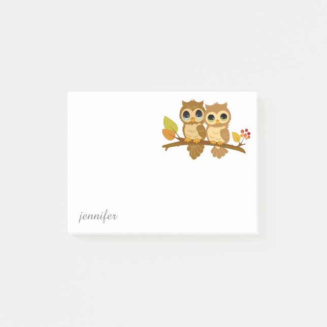 Owl Personalize Post-it® Notes Post-it Klebezettel (Vorderseite)