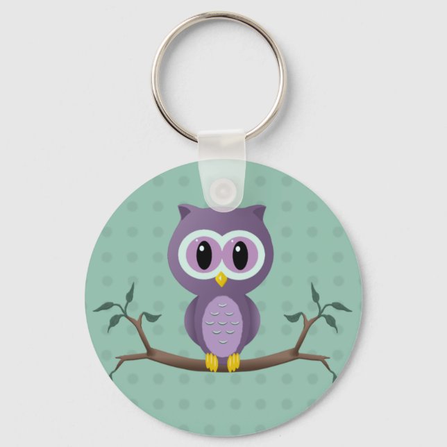 Owl Polka Dot Schlüsselanhänger (Vorderseite)